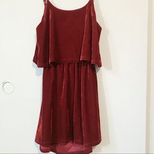 TOBI red velvet knee length dress